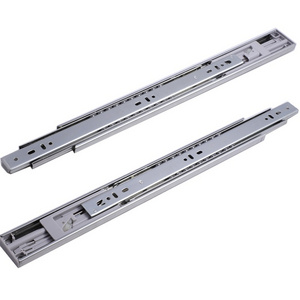 45MM Full extension ball bearing push to open 3 Folding  bayonet soft closing drawer slides for Furniture