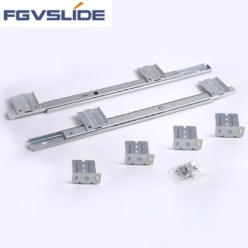 FGVSLIDE two way travel Powder Coated Roller Keyboard Drawer Slides for Furniture rails