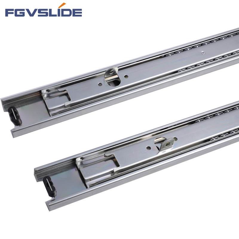 cabinet hardware full extension ball bearing drawer slide 35mm normal telescopic rails for kitchen