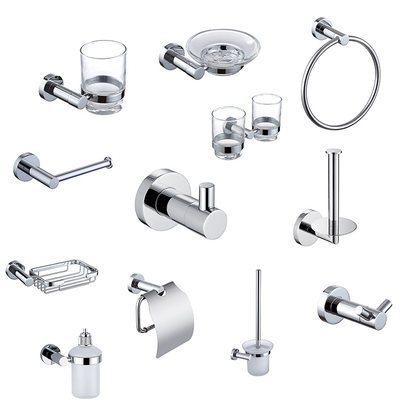 Hotel dedicated chrome plated bathroom Toilet Holder shower Modern bathroom accessories set