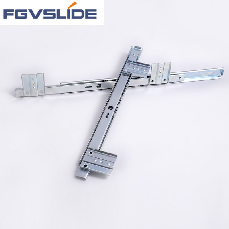 FGVSLIDE two way travel Powder Coated Roller Keyboard Drawer Slides for Furniture rails