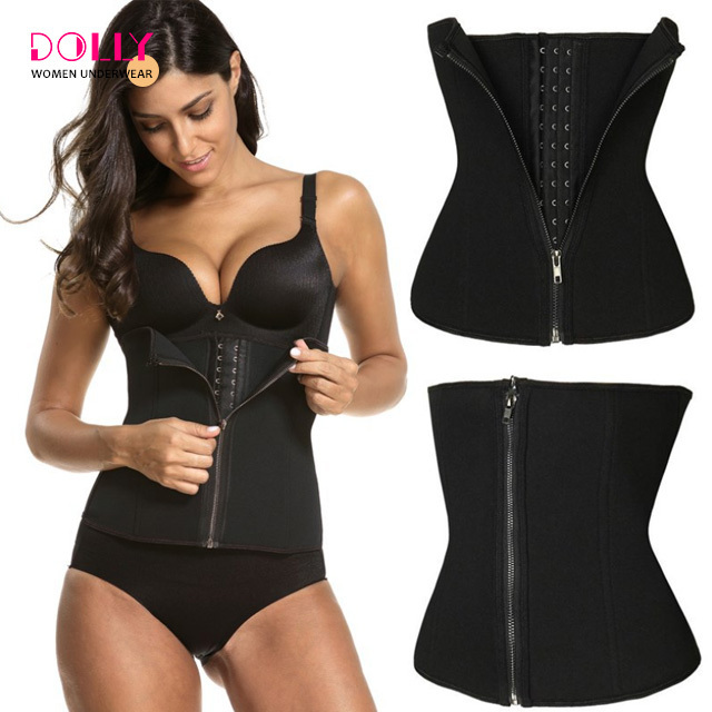 Waist Cincher Trimmer Corset Waist Trainer Belt 3 Hooks And Zipper Body Shaper