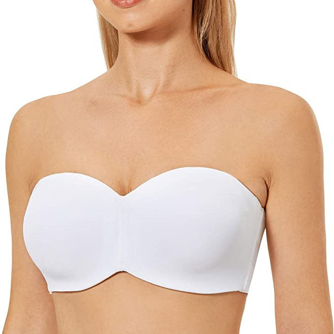 Big Cup Strapless Multiway Bra Non-Slip Seamless Padded Smoothing Bras For Large Bust