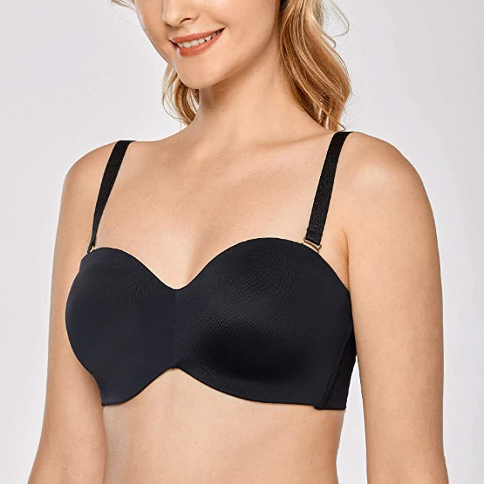 Big Cup Strapless Multiway Bra Non-Slip Seamless Padded Smoothing Bras For Large Bust