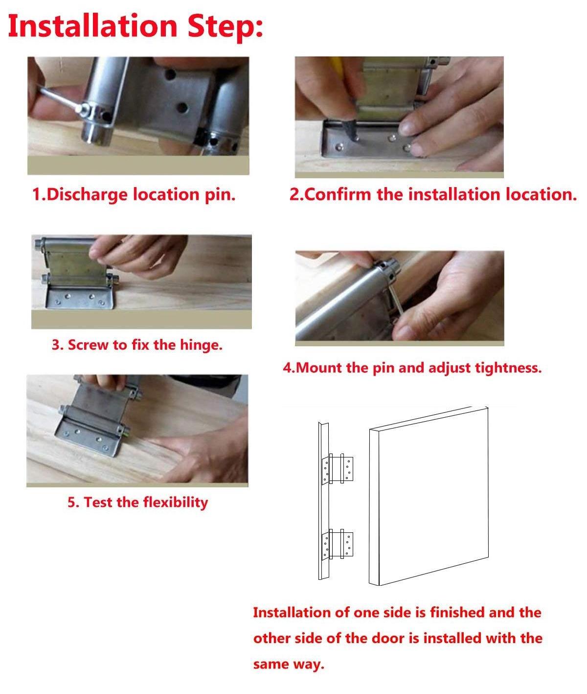 Stainless Steel Cafe Saloon Door Swing Self Closing Double Action Spring Hinge