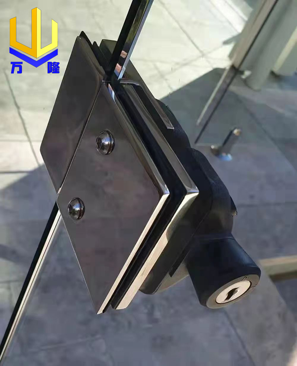 Stainless Steel Glass Railing Balustrade Lock Hardware 180 Degree Magnetic Pool Fence Glass Door Latch With Keys