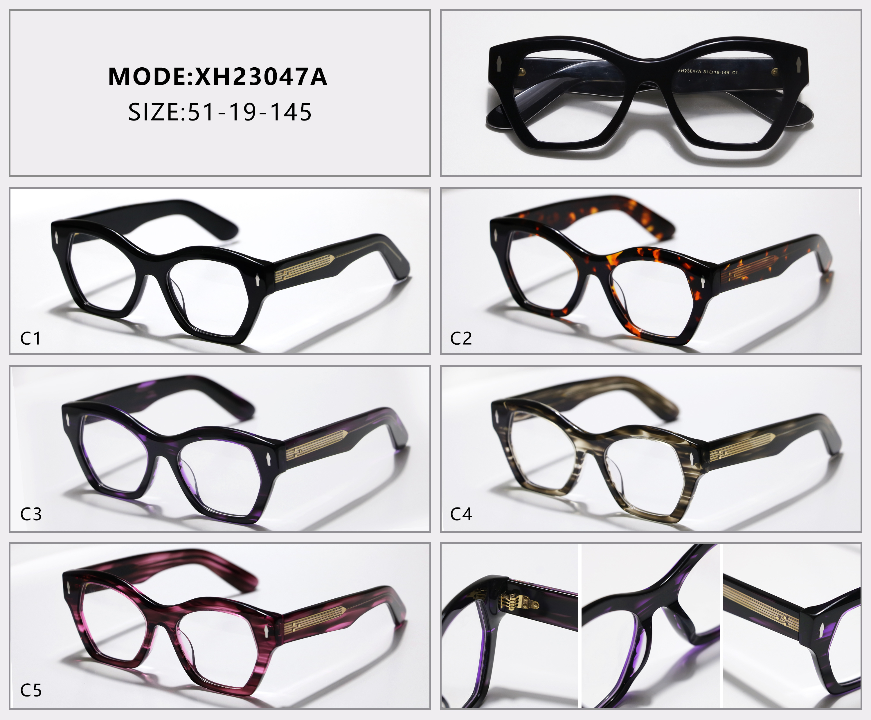 Veetus custom logo high quality acetate signed wholesale optical frames all faces thick fashion eyeglasses frame