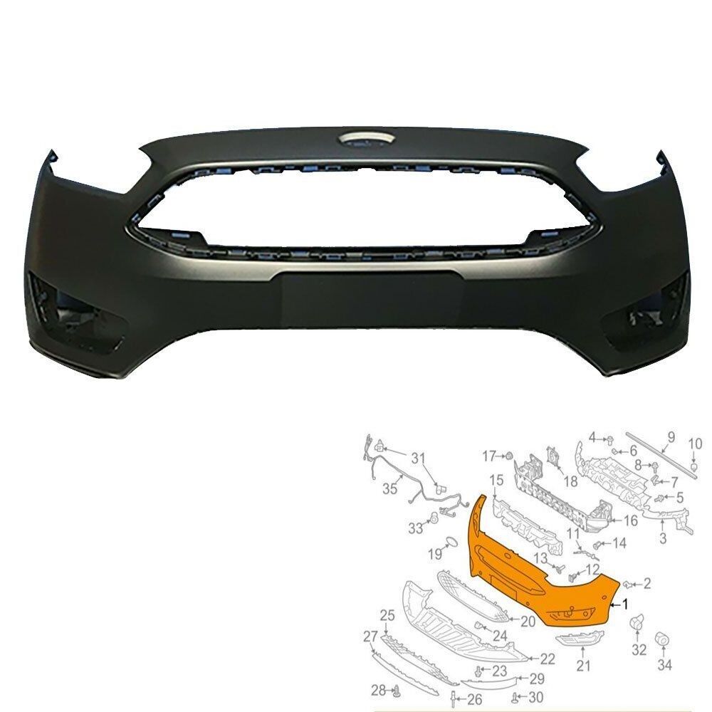 auto parts spare Front Bumper Cover with without Trailer hole For Ford Focus 2015-2018