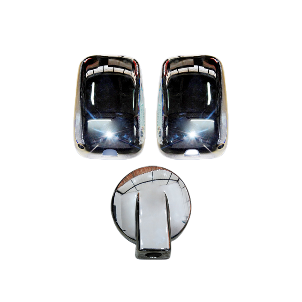 Truck aftermarket for isuzu npr 700p truck chrome mirror cover three piece set beautify rearview mirror