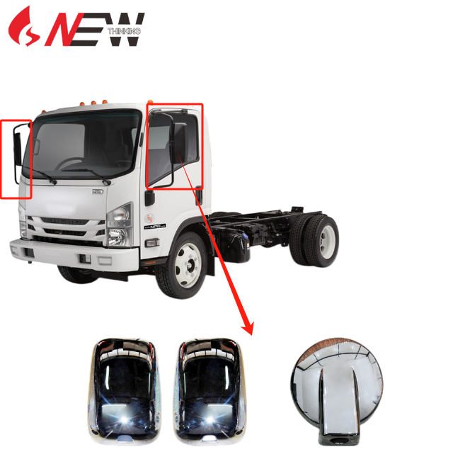 Truck aftermarket for isuzu npr 700p truck chrome mirror cover three piece set beautify rearview mirror