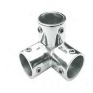 Marine hardware boat hand rail fitting corner fitting three way elbow 22mm