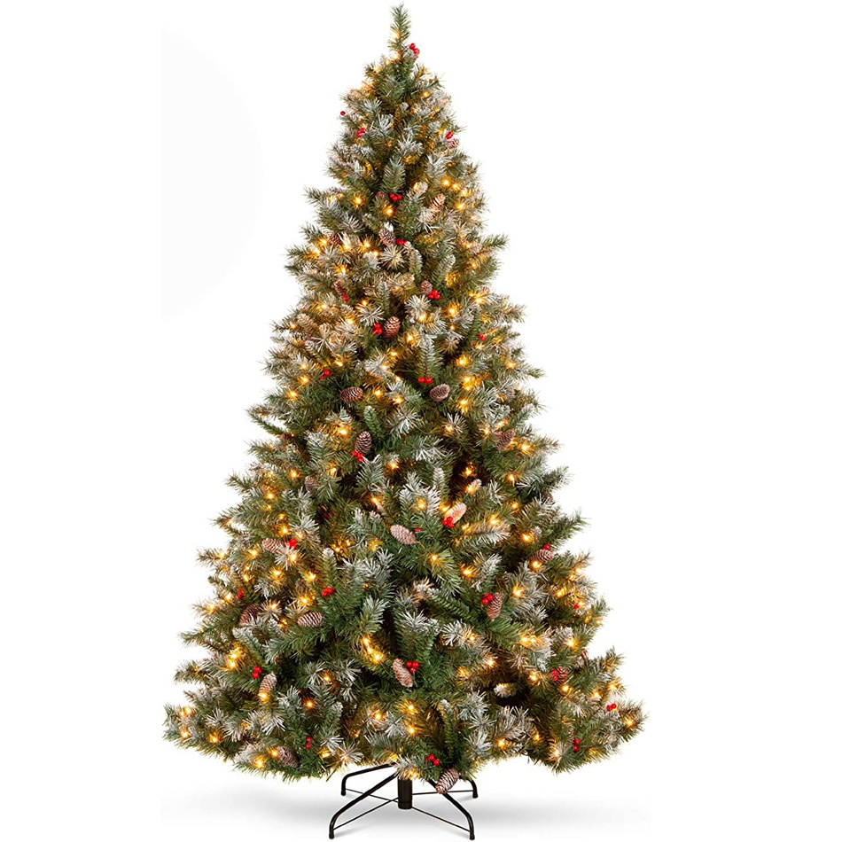 High quality artificial snow flocked Christmas tree 6 ft 7 ft LED Pre-Lit Christmas trees with lights