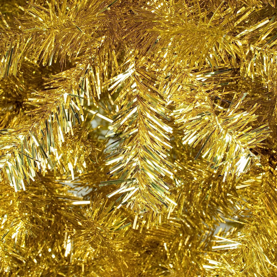 ECO-Friendly 7 ft artificial golden Christmas tree shiny gold Xmas tree with solid metal stand