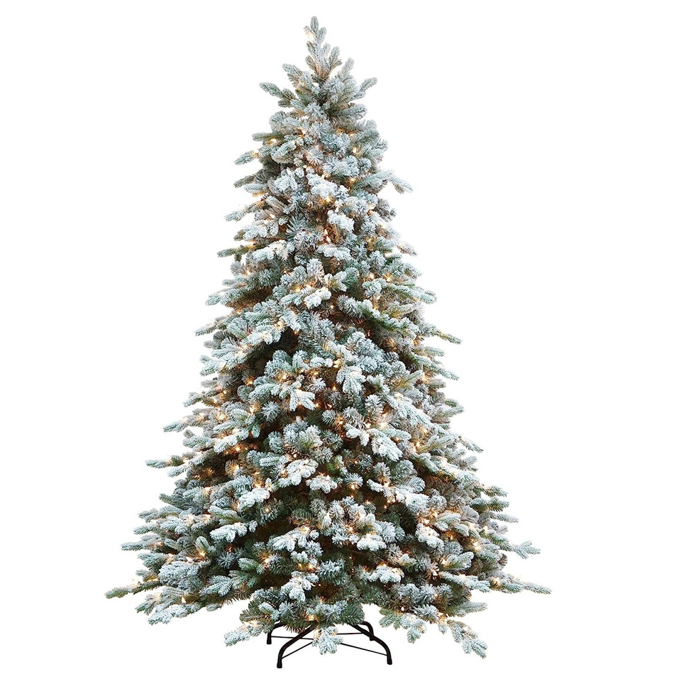 High quality artificial snow flocked Christmas tree 6 ft 7 ft LED Pre-Lit Christmas trees with lights