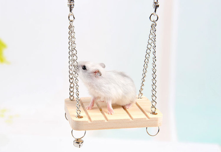 Hamster Hammock Pet Supplies Sleeping Seat Mount Available Mat house Breathable gerbil parrot Toy For Pet Wooden Hanging Swing