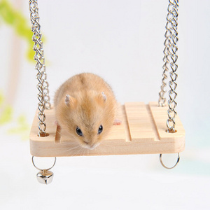 Hamster Hammock Pet Supplies Sleeping Seat Mount Available Mat house Breathable gerbil parrot Toy For Pet Wooden Hanging Swing