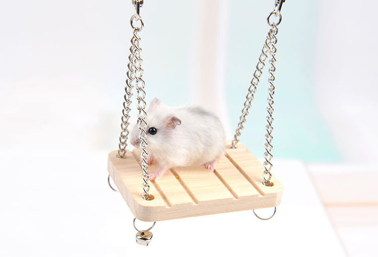 Hamster Hammock Pet Supplies Sleeping Seat Mount Available Mat house Breathable gerbil parrot Toy For Pet Wooden Hanging Swing