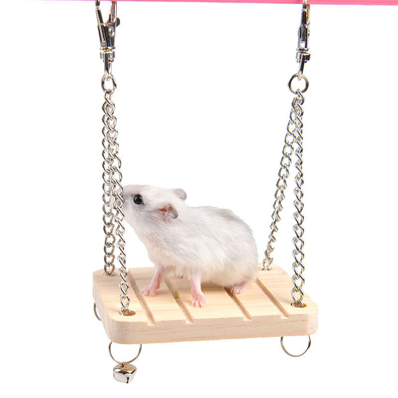 Hamster Hammock Pet Supplies Sleeping Seat Mount Available Mat house Breathable gerbil parrot Toy For Pet Wooden Hanging Swing