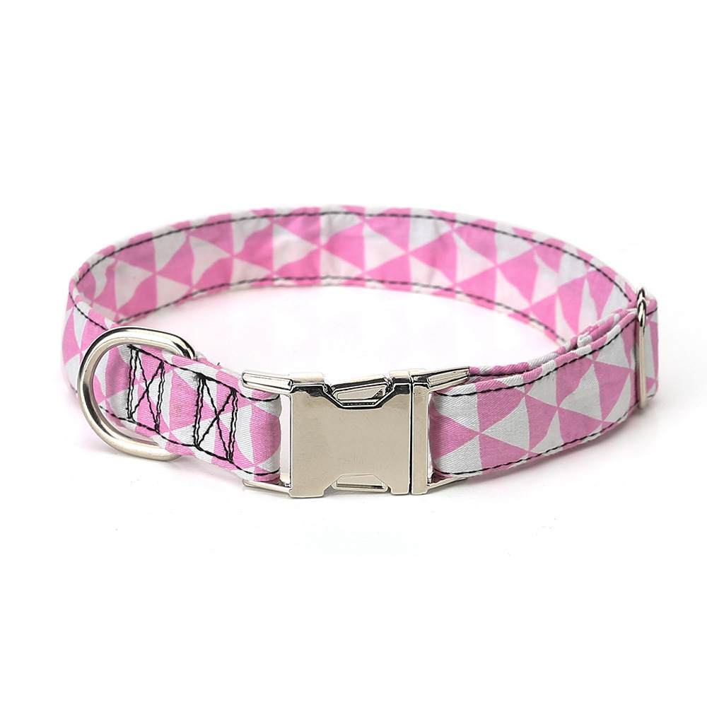 high quality wholesale cotton grid pet dog collar for small medium large dogs collars accessories buckle supplies