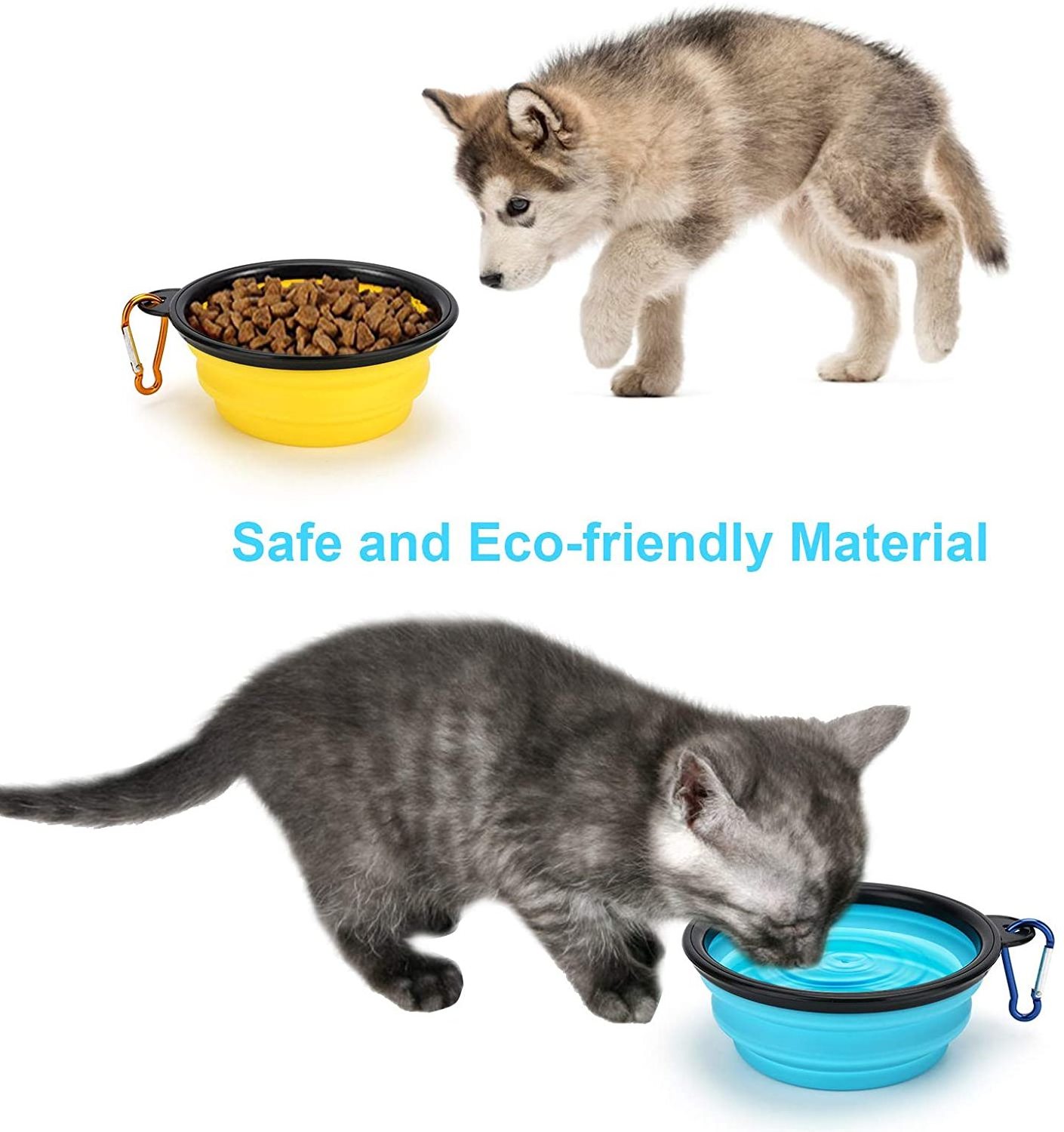 Collapsible Dog Bowls for Travel Silicone Bowls for Dogs Cats Small Collapsible Pet Feeding Watering Dish Dog Bowl Portable