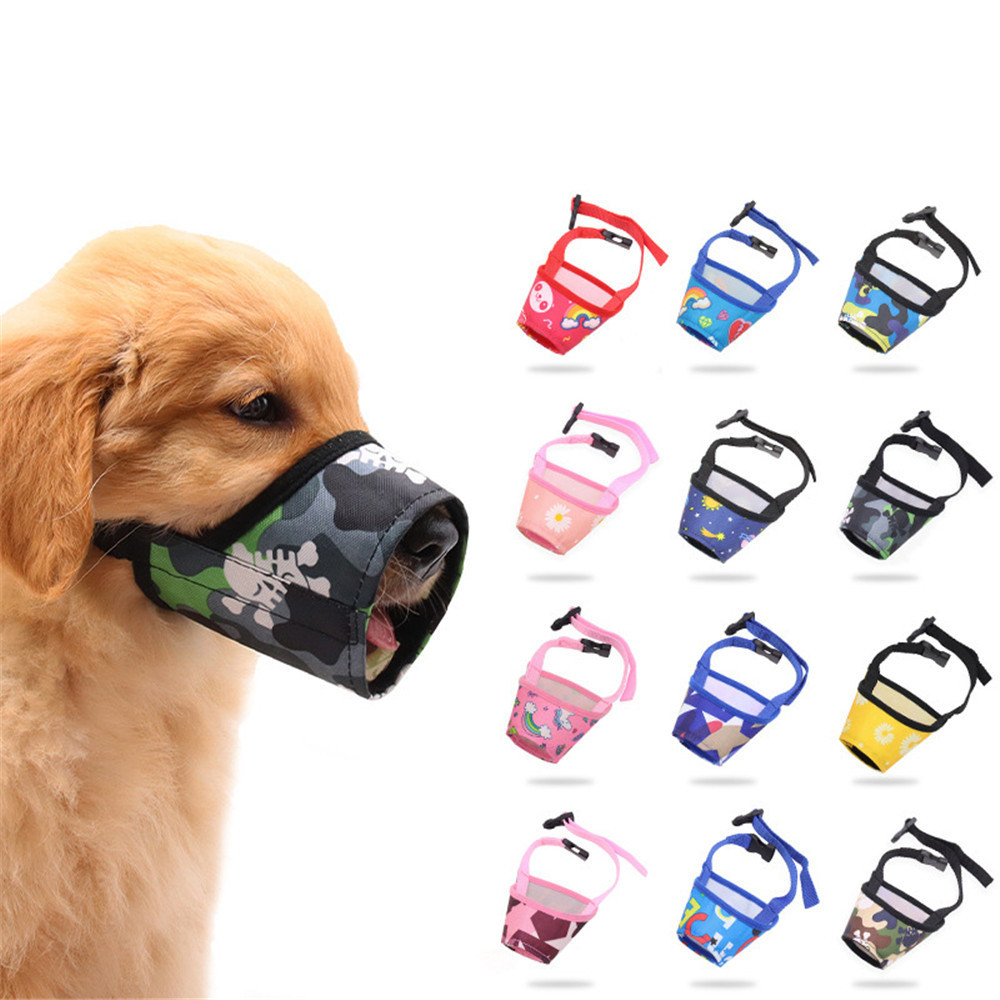 Pet Dog Muzzle Breathable Anti Bark Biting Chew Adjustable Dogs Muzzles Training Respirator for Small Medium Big Dogs Mask