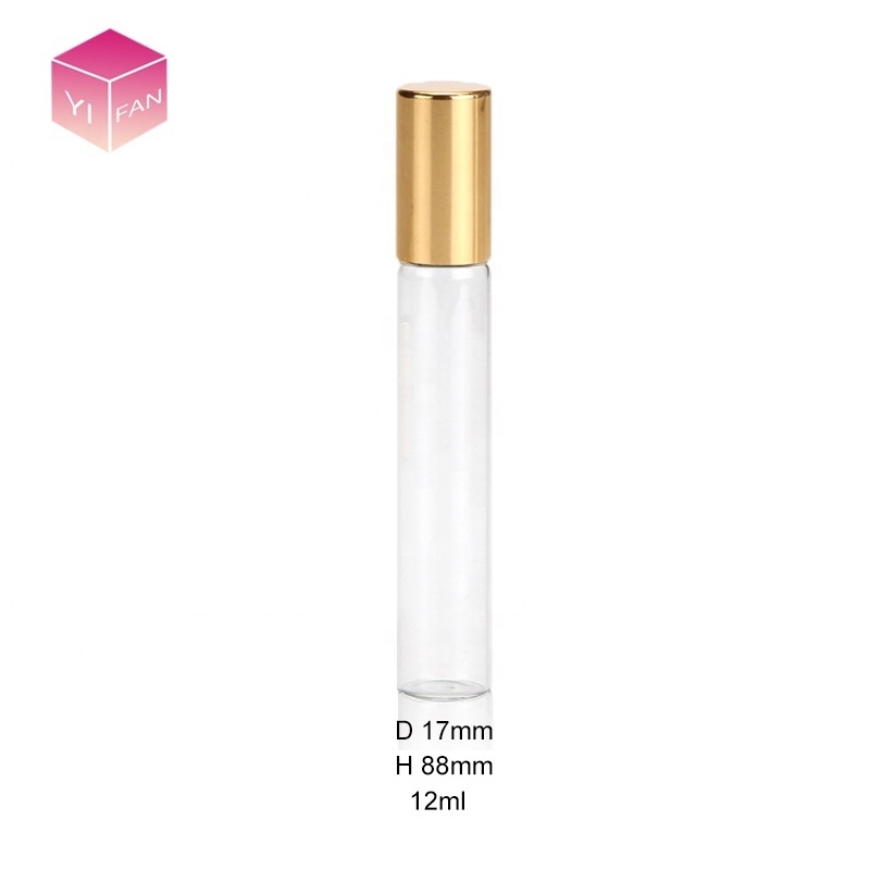 7ml 8ml 10ml 12ml 15ml Frost Gold Clear Blue Green Roll On Perfume Glass Bottle Essential Oil Bottle With Metal Roller Ball