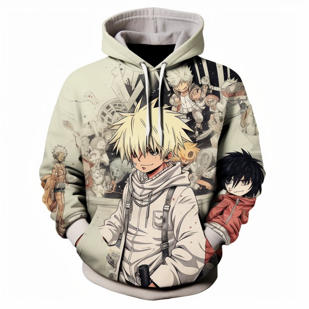 Hoodie For Men Satin Lined Manufacturer Anime Sublimation Vintage Washed White Black Clothing All Over Print Chainsaw Man Hoodie