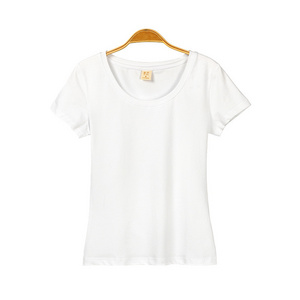 New women's white short sleeved shirt T-shirt round neck bottomed shirt woman printed t-shirt