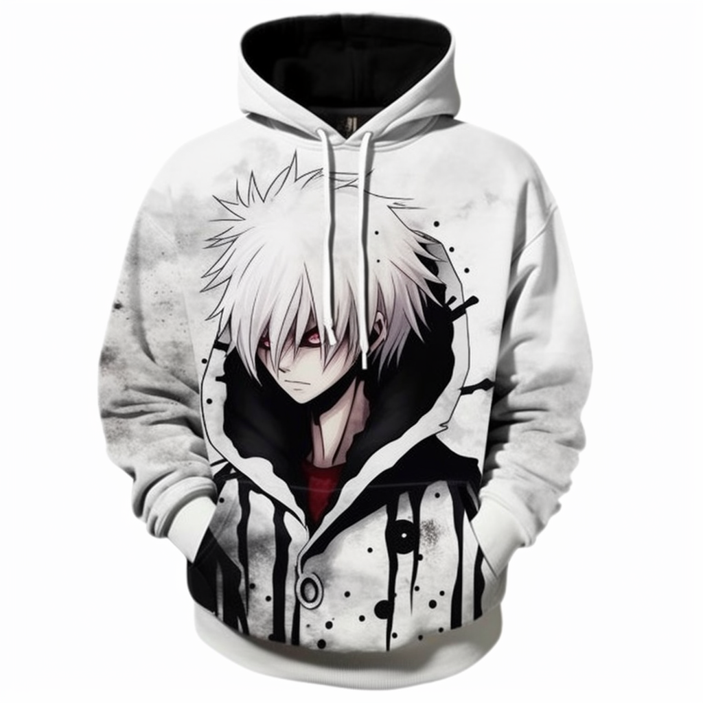 Hoodie For Men Satin Lined Manufacturer Anime Sublimation Vintage Washed White Black Clothing All Over Print Chainsaw Man Hoodie