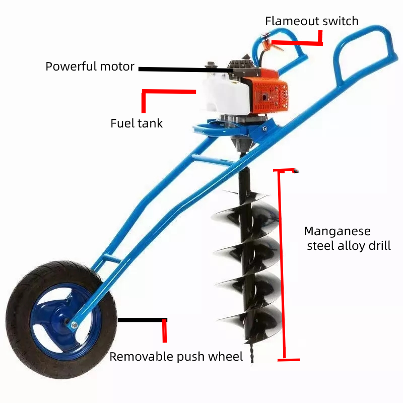 High Quality Earth Auger Gasoline Earth Auger Drill Machine for Digging Holes  2-stroke Tree Planting Digging Machine