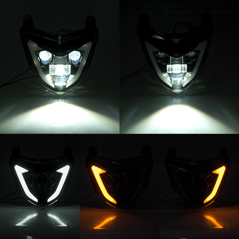 YongJin Die-cast aluminum housing black headlight with DRL turn light for  ducati hypermotard 821 original accessories