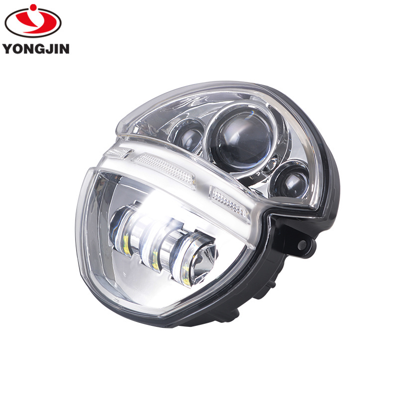 YongJin Chrome Led Headlight light for Ducati Monster 695, 696, 795, 796, 1100, 1100S & EVO