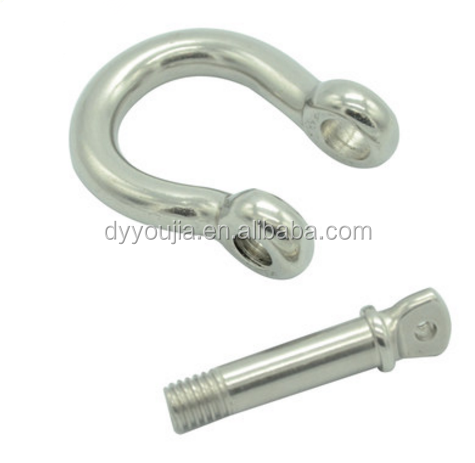 Stainless Steel mini Bow shackle D shackle for marine hardware