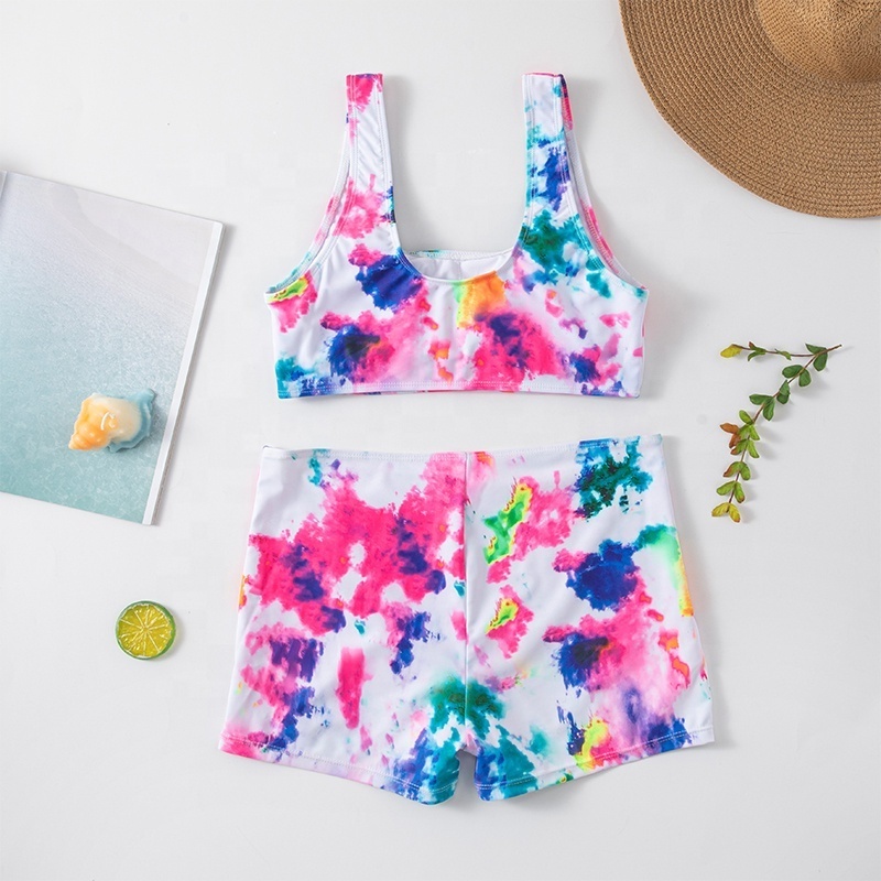 Summer digital print tank top bikini