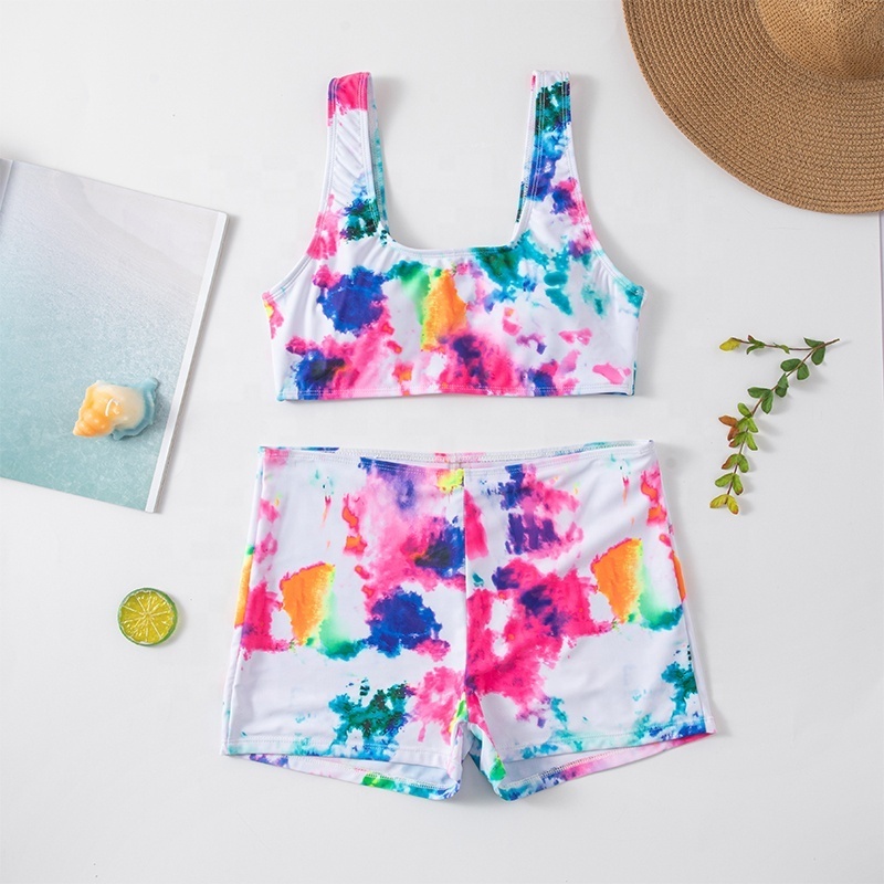 Summer digital print tank top bikini