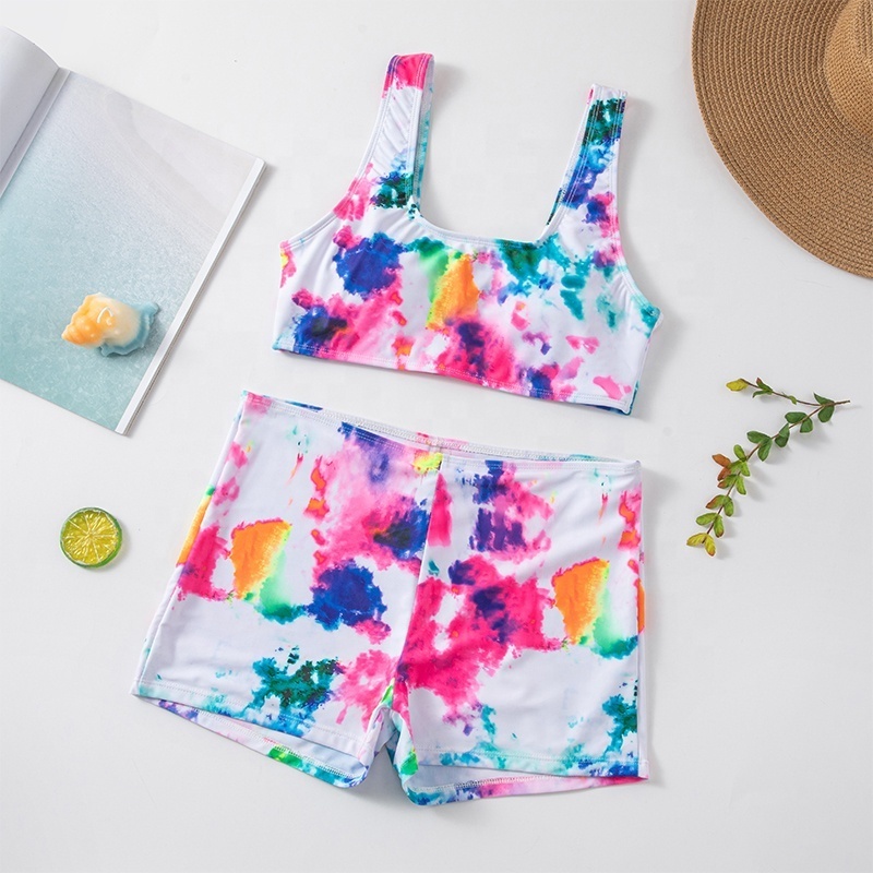 Summer digital print tank top bikini