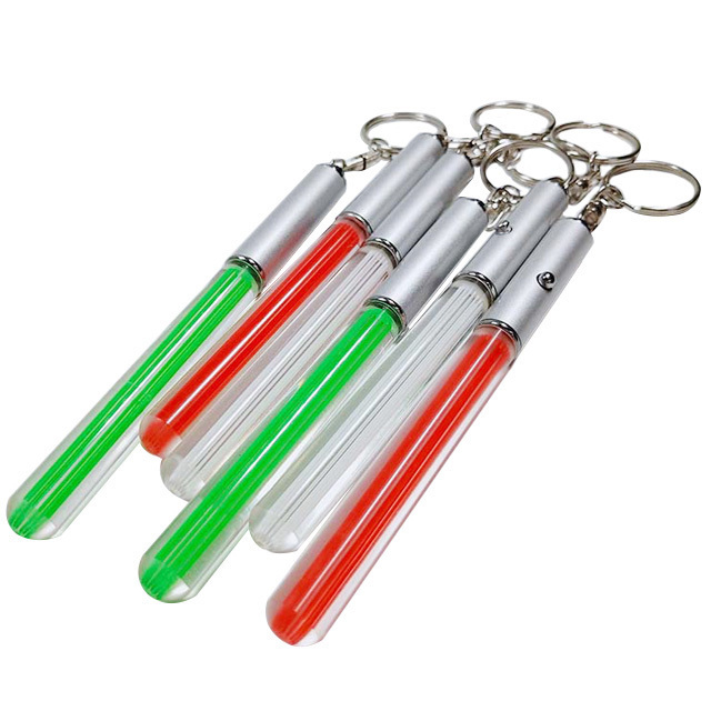 Promotion Gift Acrylic LED Lightsaber Keychain Colorful LED Flashing Stick Key Chain Light