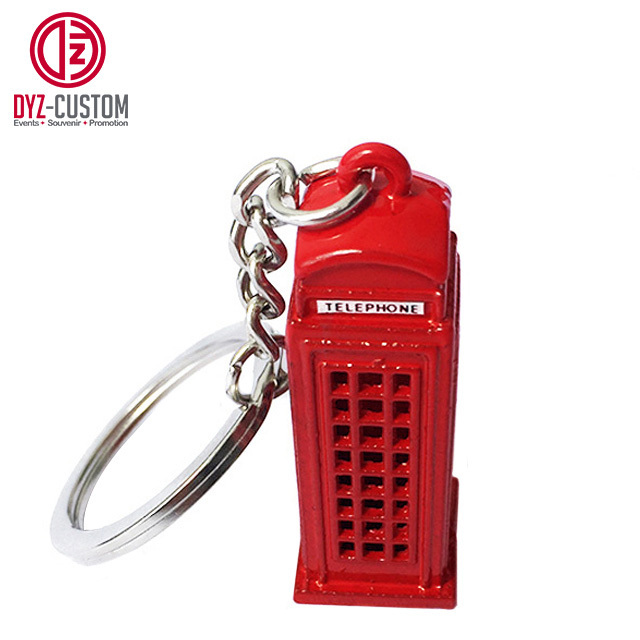 London Souvenir 3D Mini Post Box Metal Coin Holder Keychain Keyring