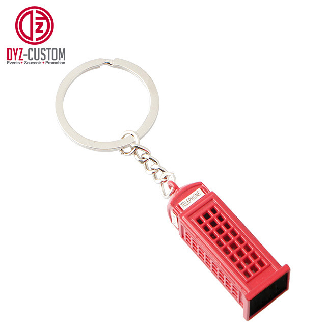 London Souvenir 3D Mini Post Box Metal Coin Holder Keychain Keyring