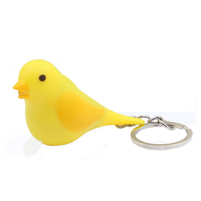 Plastic led animal flashlight keychain little bird shape LED Keyring