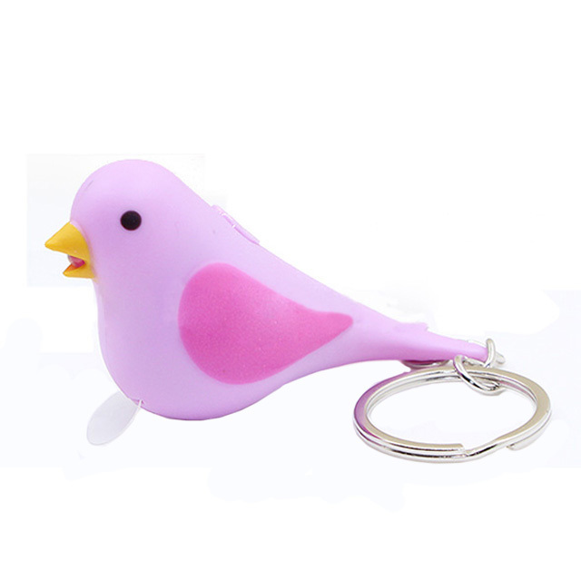 Plastic led animal flashlight keychain little bird shape LED Keyring