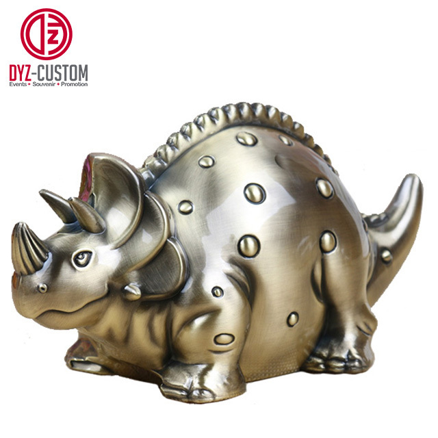 Creative metal cartoon dinosaur piggy bank coin banks