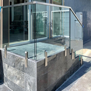 New Design Balcony Frameless Balustrades 2205 Glass Railing Stainless Steel Side Mount Spigot