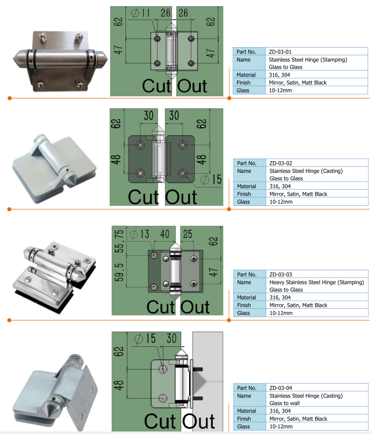 ZD New Design Frameless Swimming Pool Fence Safety Gate Glass to Glass Door Latch Lock