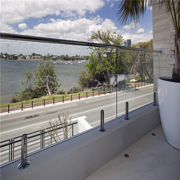 ZD Stainless steel glass railing posts with brackets/plexiglass railing