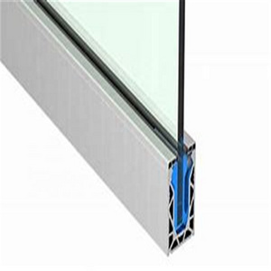 Balcony Railing Extrusion Profile 6000 Series Anodized Aluminum U Channel  For Glass Shower Doors