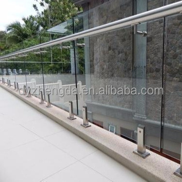 ZD Stainless steel glass railing posts with brackets/plexiglass railing