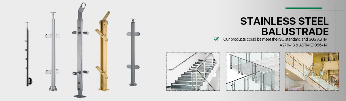 Frameless Handrail Balustrade Stair Railing Stainless Steel Post