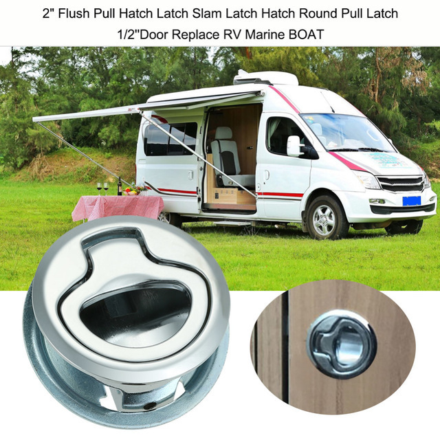 Polished Stainless Steel Spring Loaded Cam Latch Flush Mount Pull Ring Slam Lock