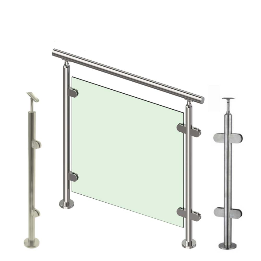 Out Door Deck Balcony Railing Stainless Steel Glass Balustrades Handrails